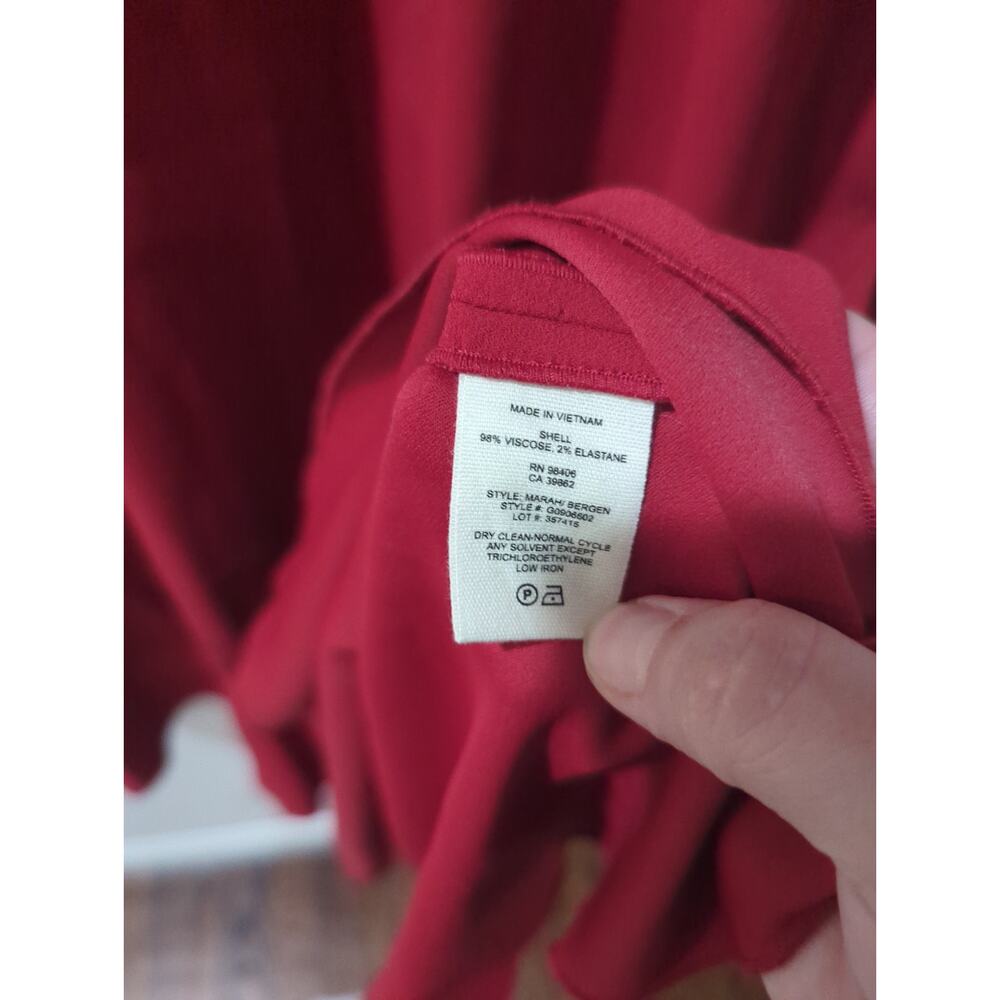 THEORY Red Bell Long Sleeve Dress - Picture 5 of 5